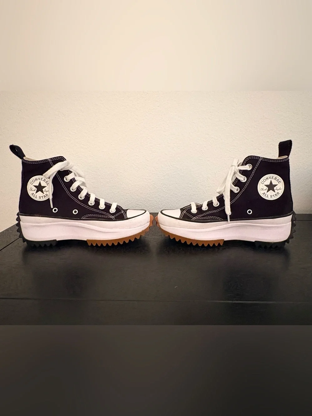 Converse Run Star Hike Black Chunky Platform High Top Sneakers Womens 6.5 - Picture 5 of 13